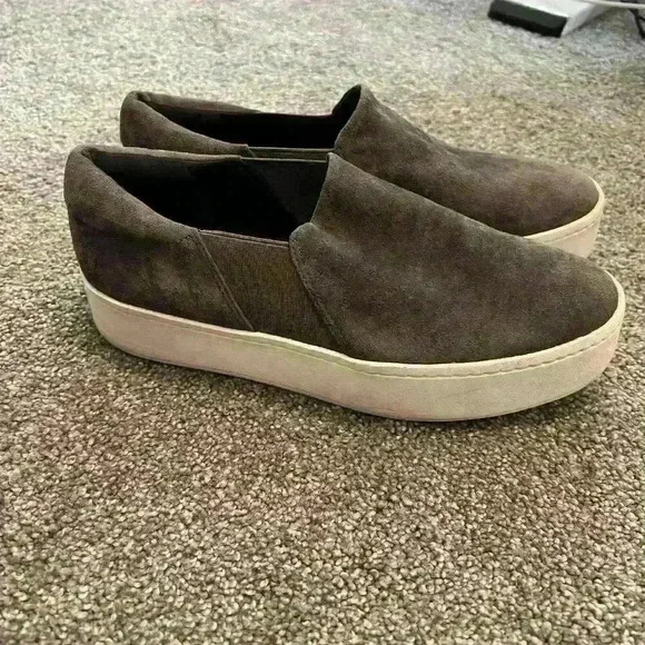 VINCE Gray Suede Slip On Shoes Size 8 - Picture 4 of 6